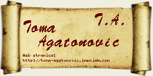 Toma Agatonović vizit kartica